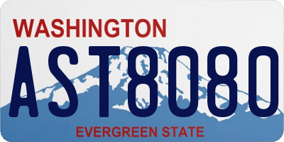 WA license plate AST8080