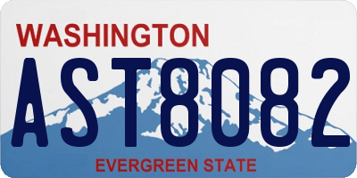 WA license plate AST8082