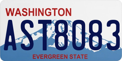 WA license plate AST8083
