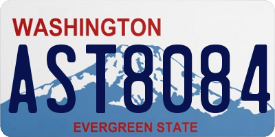 WA license plate AST8084