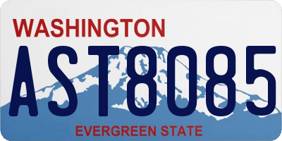 WA license plate AST8085