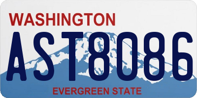 WA license plate AST8086