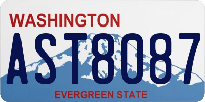 WA license plate AST8087