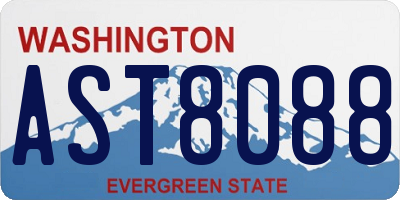 WA license plate AST8088