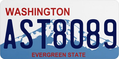 WA license plate AST8089