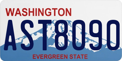 WA license plate AST8090