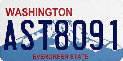 WA license plate AST8091