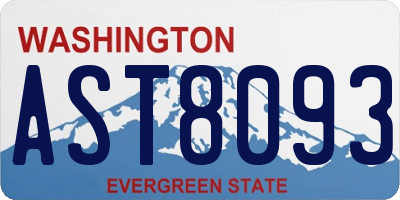 WA license plate AST8093