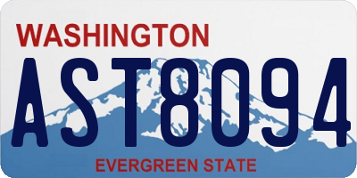 WA license plate AST8094