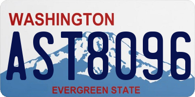 WA license plate AST8096