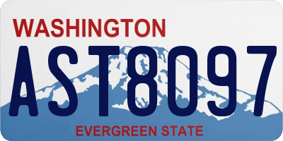 WA license plate AST8097