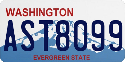 WA license plate AST8099