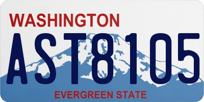 WA license plate AST8105