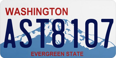 WA license plate AST8107
