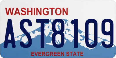 WA license plate AST8109