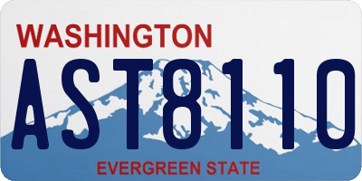 WA license plate AST8110