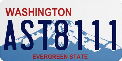 WA license plate AST8111