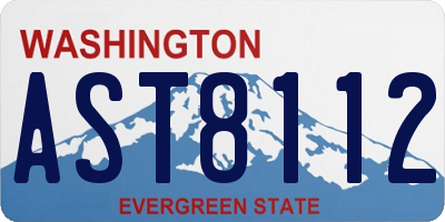 WA license plate AST8112