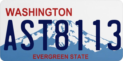 WA license plate AST8113