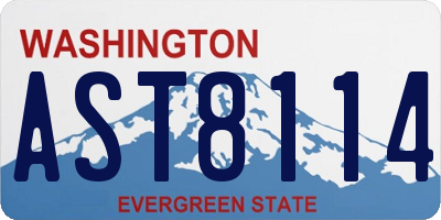 WA license plate AST8114