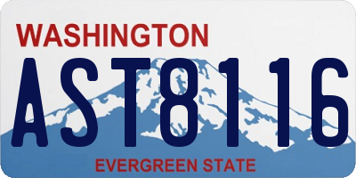 WA license plate AST8116