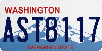 WA license plate AST8117
