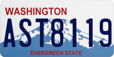 WA license plate AST8119