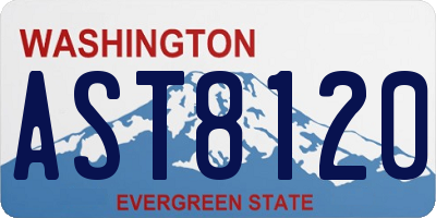 WA license plate AST8120