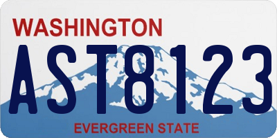 WA license plate AST8123