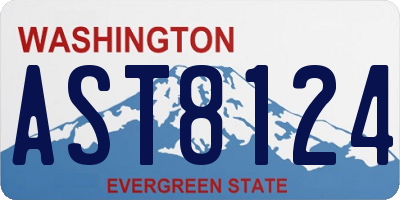 WA license plate AST8124