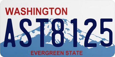 WA license plate AST8125