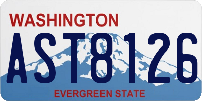 WA license plate AST8126