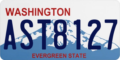 WA license plate AST8127