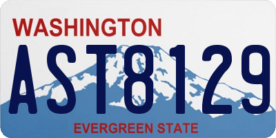 WA license plate AST8129