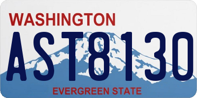 WA license plate AST8130