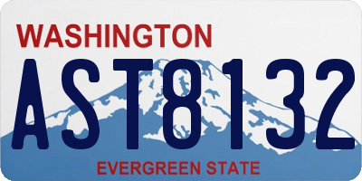 WA license plate AST8132