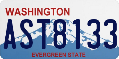 WA license plate AST8133
