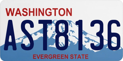 WA license plate AST8136