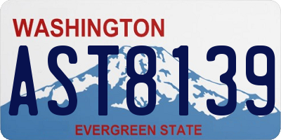 WA license plate AST8139
