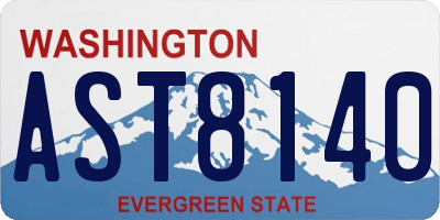 WA license plate AST8140