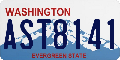 WA license plate AST8141