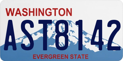 WA license plate AST8142