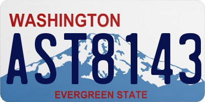 WA license plate AST8143