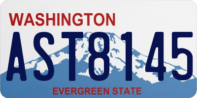 WA license plate AST8145