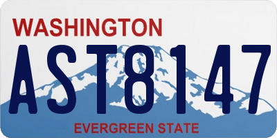 WA license plate AST8147