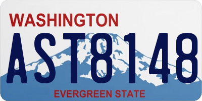 WA license plate AST8148