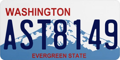 WA license plate AST8149
