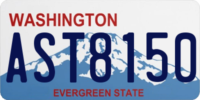 WA license plate AST8150