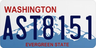 WA license plate AST8151