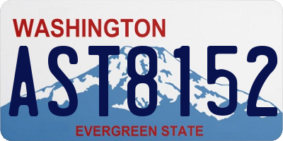 WA license plate AST8152